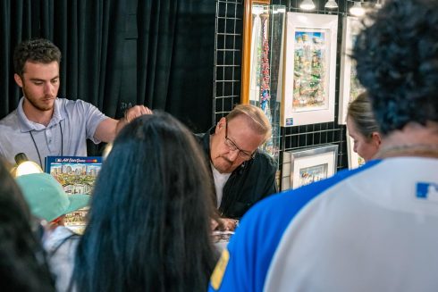 Fazzino signing posters are the All-Star Village