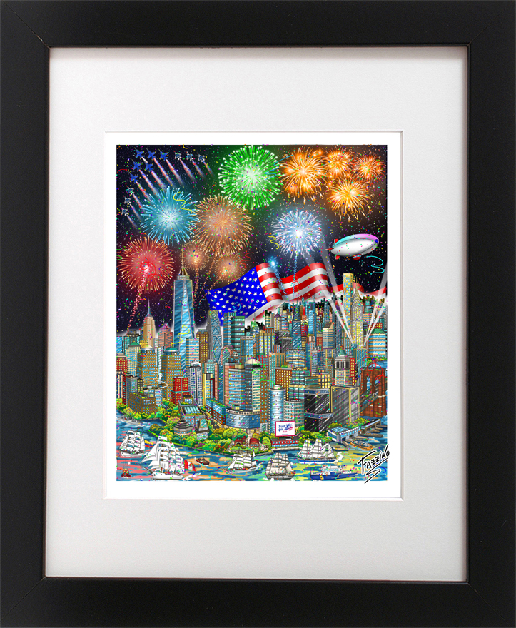 Fazzino's Sail 4th 250 mini print is a smaller parred dow version of the artwork