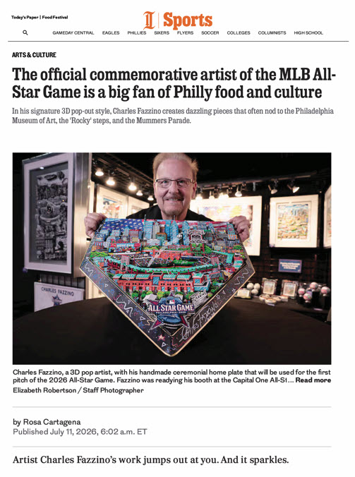 Excerpt from Philly Inquirer article about Fazzino and his MLB All-Star Game collection